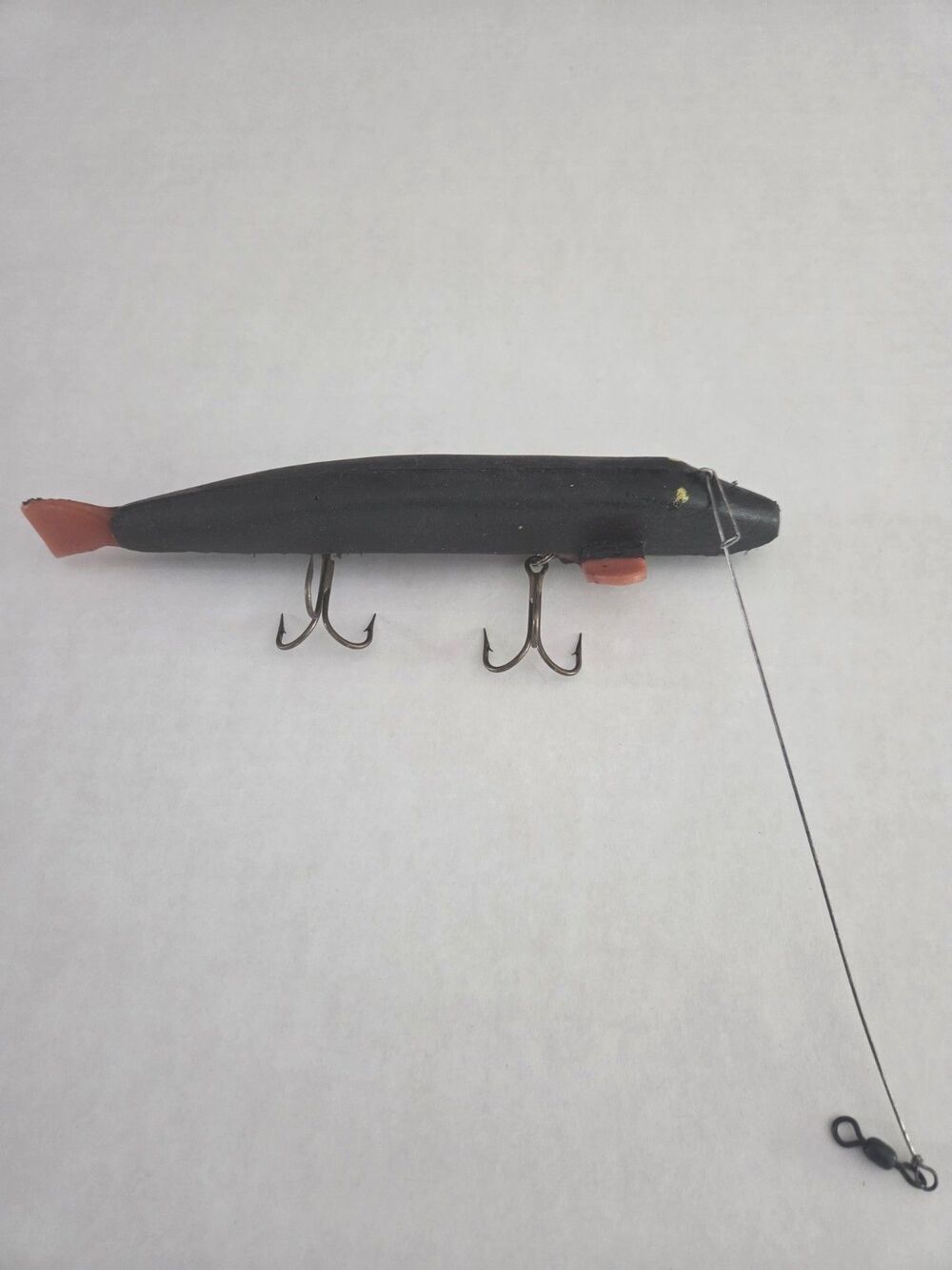 Vintage Big Muskie Fishing Lure Molded Rubber 9 Inches Long 8 Inch Metal Leader